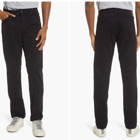 New Ag Adriano Goldschmied Everett Slim Straight Pants in Super Black size 34x32 - Picture 1 of 16